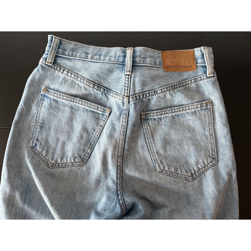 Denim Forum The BF High Rise Loose Distressed Jeans Light Wash Blue 27X28 - Picture 14 of 15